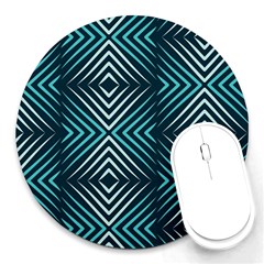 Blue Motif Design Round Mousepads by tmsartbazaar