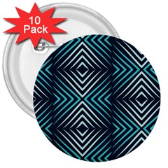 Blue Motif Design 3  Buttons (10 Pack)  by tmsartbazaar