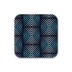 Blue Motif Design Rubber Square Coaster (4 Pack)  by tmsartbazaar