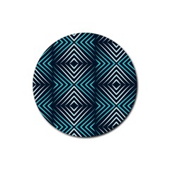 Blue Motif Design Rubber Round Coaster (4 Pack)  by tmsartbazaar