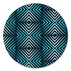 Blue Motif Design Magnet 5  (round) by tmsartbazaar