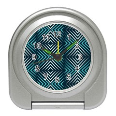 Blue Motif Design Travel Alarm Clock by tmsartbazaar