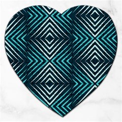 Blue Motif Design Jigsaw Puzzle (heart) by tmsartbazaar