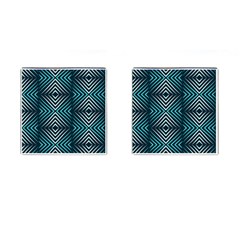 Blue Motif Design Cufflinks (square) by tmsartbazaar