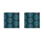 Blue Motif Design Cufflinks (Square) Front(Pair)