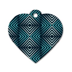 Blue Motif Design Dog Tag Heart (one Side) by tmsartbazaar