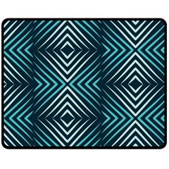 Blue Motif Design Fleece Blanket (medium)  by tmsartbazaar