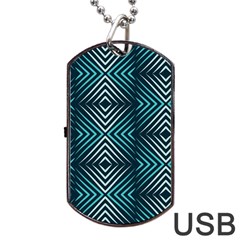 Blue Motif Design Dog Tag Usb Flash (two Sides) by tmsartbazaar