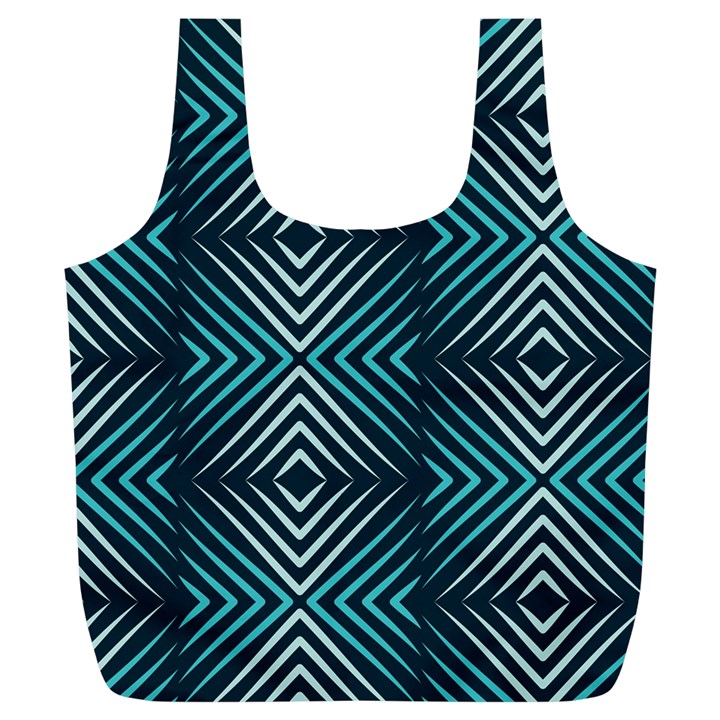 Blue Motif Design Full Print Recycle Bag (XL)