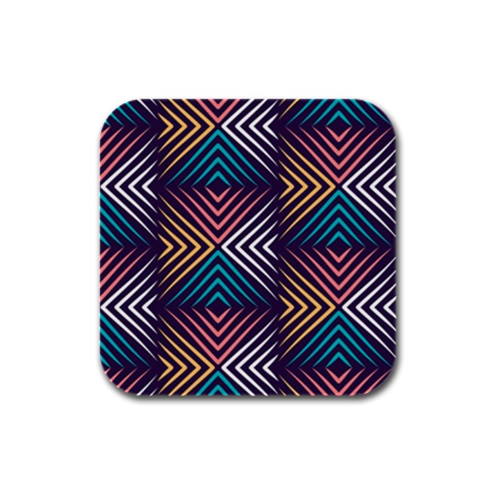 Vintage Motif Design Rubber Square Coaster (4 pack) 