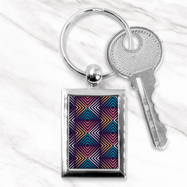 Vintage Motif Design Key Chain (Rectangle)