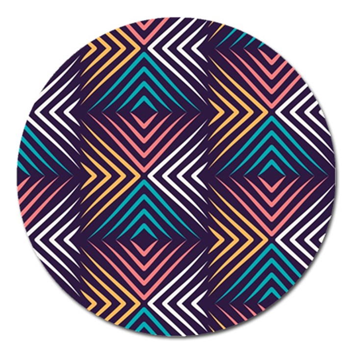 Vintage Motif Design Magnet 5  (Round)