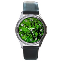 Big Trees, El Leoncito National Park, San Juan, Argentina Round Metal Watch by dflcprintsclothing