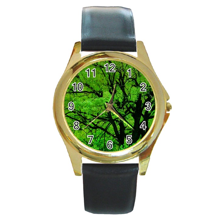 Big Trees, El Leoncito National Park, San Juan, Argentina Round Gold Metal Watch