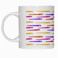 Cartoon Style Snake Drawing Motif Pattern Print White Mugs by dflcprintsclothing