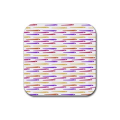 Cartoon Style Snake Drawing Motif Pattern Print Rubber Coaster (square)  by dflcprintsclothing