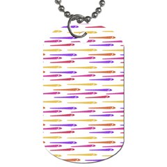 Cartoon Style Snake Drawing Motif Pattern Print Dog Tag (one Side)