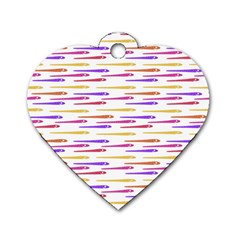 Cartoon Style Snake Drawing Motif Pattern Print Dog Tag Heart (two Sides)