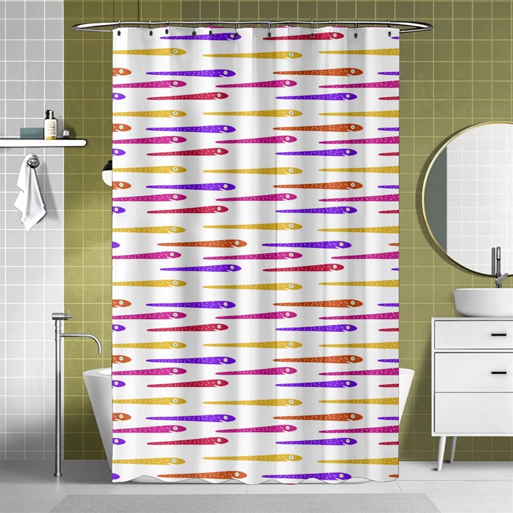 Cartoon Style Snake Drawing Motif Pattern Print Shower Curtain 48  x 72  (Small) 