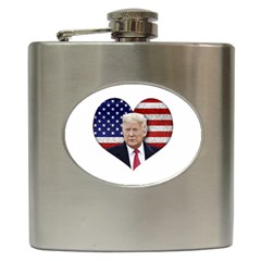 Trump President Sticker Design Hip Flask (6 Oz) by dflcprintsclothing