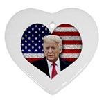 Trump President Sticker Design Heart Ornament (Two Sides) Back