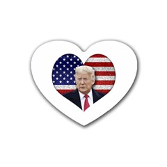 Trump President Sticker Design Rubber Coaster (heart) 