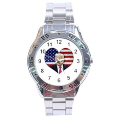 Trump President Sticker Design Stainless Steel Analogue Watch by dflcprintsclothing