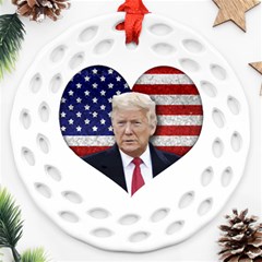 Trump President Sticker Design Ornament (round Filigree) by dflcprintsclothing