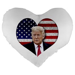 Trump President Sticker Design Large 19  Premium Flano Heart Shape Cushions by dflcprintsclothing