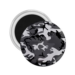 Army Winter Camo, Camouflage Pattern, Grey, Black 2 25  Magnets by Casemiro