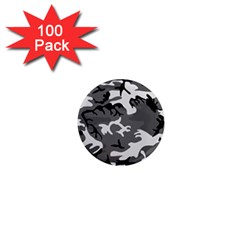 Army Winter Camo, Camouflage Pattern, Grey, Black 1  Mini Magnets (100 Pack)  by Casemiro