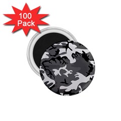 Army Winter Camo, Camouflage Pattern, Grey, Black 1 75  Magnets (100 Pack)  by Casemiro