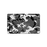 Army winter camo, camouflage pattern, grey, black Magnet (Name Card) Front