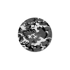 Army Winter Camo, Camouflage Pattern, Grey, Black Golf Ball Marker by Casemiro