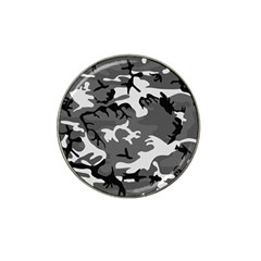 Army Winter Camo, Camouflage Pattern, Grey, Black Hat Clip Ball Marker (10 Pack) by Casemiro