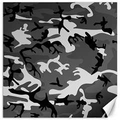 Army Winter Camo, Camouflage Pattern, Grey, Black Canvas 20  X 20  by Casemiro