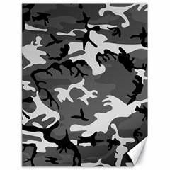 Army Winter Camo, Camouflage Pattern, Grey, Black Canvas 18  X 24  by Casemiro