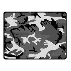 Army Winter Camo, Camouflage Pattern, Grey, Black Fleece Blanket (small) by Casemiro