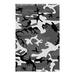 Army Winter Camo, Camouflage Pattern, Grey, Black Shower Curtain 48  X 72  (small)  by Casemiro