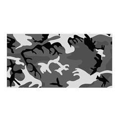 Army Winter Camo, Camouflage Pattern, Grey, Black Satin Wrap by Casemiro