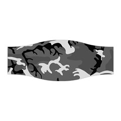 Army Winter Camo, Camouflage Pattern, Grey, Black Stretchable Headband by Casemiro