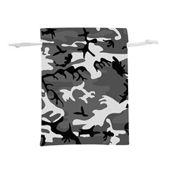 Army Winter Camo, Camouflage Pattern, Grey, Black Lightweight Drawstring Pouch (m) by Casemiro