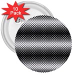 Geometrical blocks, rhombus black and white pattern 3  Buttons (10 pack)  Front