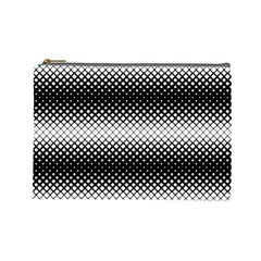 Geometrical Blocks, Rhombus Black And White Pattern Cosmetic Bag (large) by Casemiro