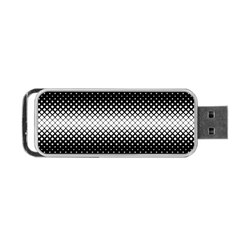 Geometrical Blocks, Rhombus Black And White Pattern Portable Usb Flash (one Side) by Casemiro