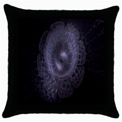 Fractal Flowers Throw Pillow Case (black) by Sparkle