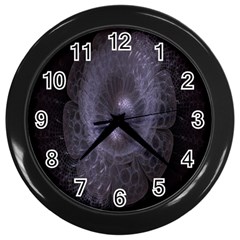 Fractal Flowers Wall Clock (black) by Sparkle