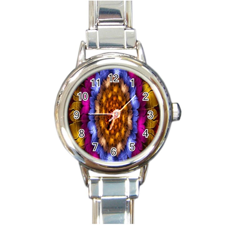 Fractal Flower Round Italian Charm Watch