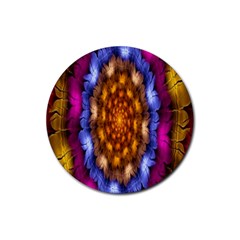 Fractal Flower Rubber Coaster (round)  by Sparkle