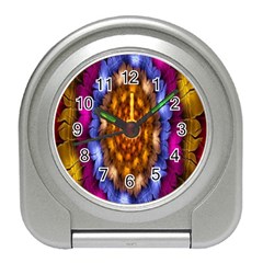 Fractal Flower Travel Alarm Clock by Sparkle